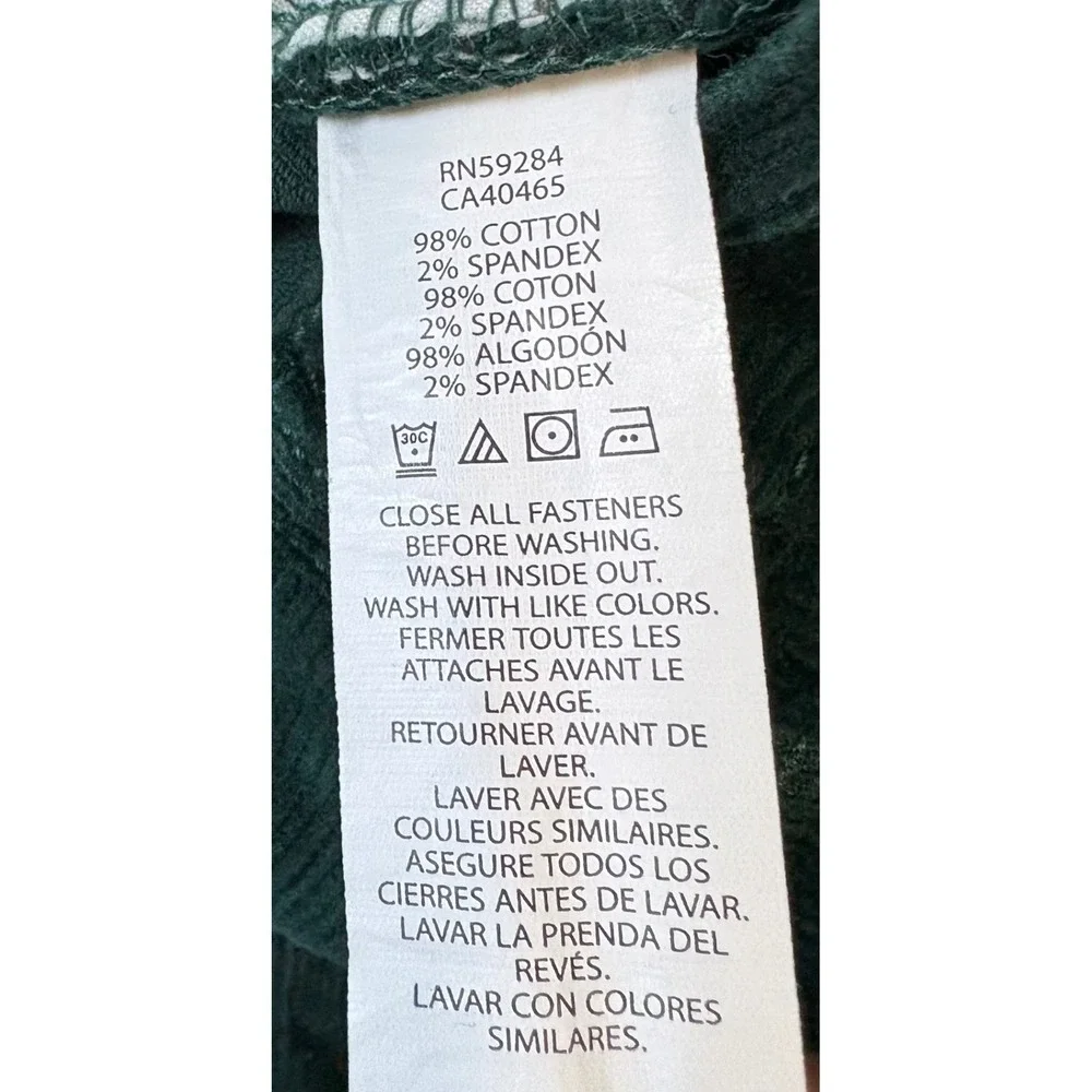 The Children's Place Corduroy Pants Boy 10 Hunter Green Straight Leg Adjustable